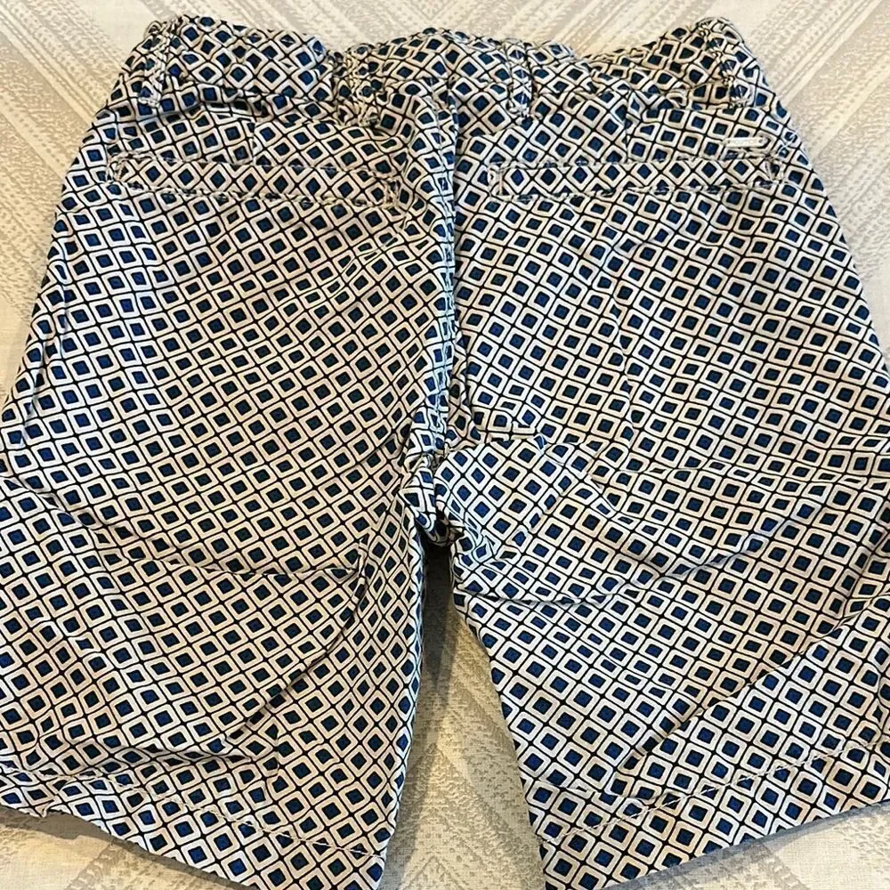 Scotch & Soda Boys Blue & Black Geometric Pattern Adjustable Waist Shorts